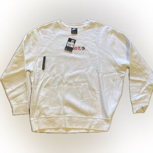 Nike Sweatshirt Men XXL White Just Do It Spell Out Block Logo Pullover Sports